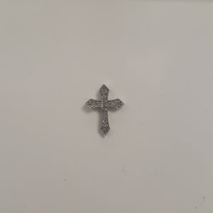 Diamond and Sterling Silver Cross Charm
